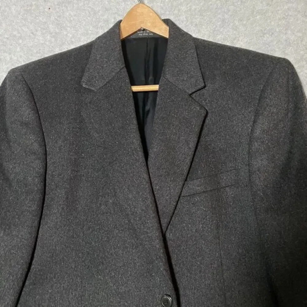 Gianfranco Ruffini Blazer Mens 100% Cashmere Big & Tall 42L Charcoal Gray Jacket